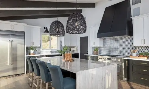 Renovierte Designküche mit Kochinsel in Mallorca