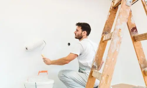 Innenanstrich im Wohnzimmer mit Farbroller – Homefix Mallorca